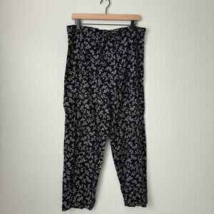 Vintage California Influence Women's Black Boho Capris Pants Beachy Size Medium